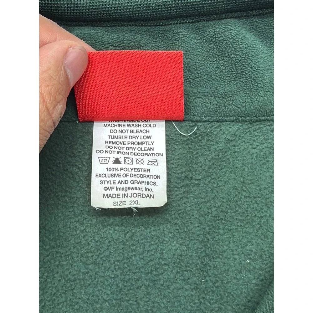 NFL New York Jets Fleece Quarter Zip Pullover Men's 2XL Green‎ White